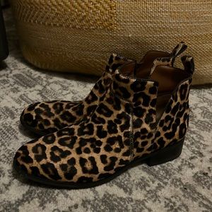 Franco Sarto Leopard Print Cowhide Booties